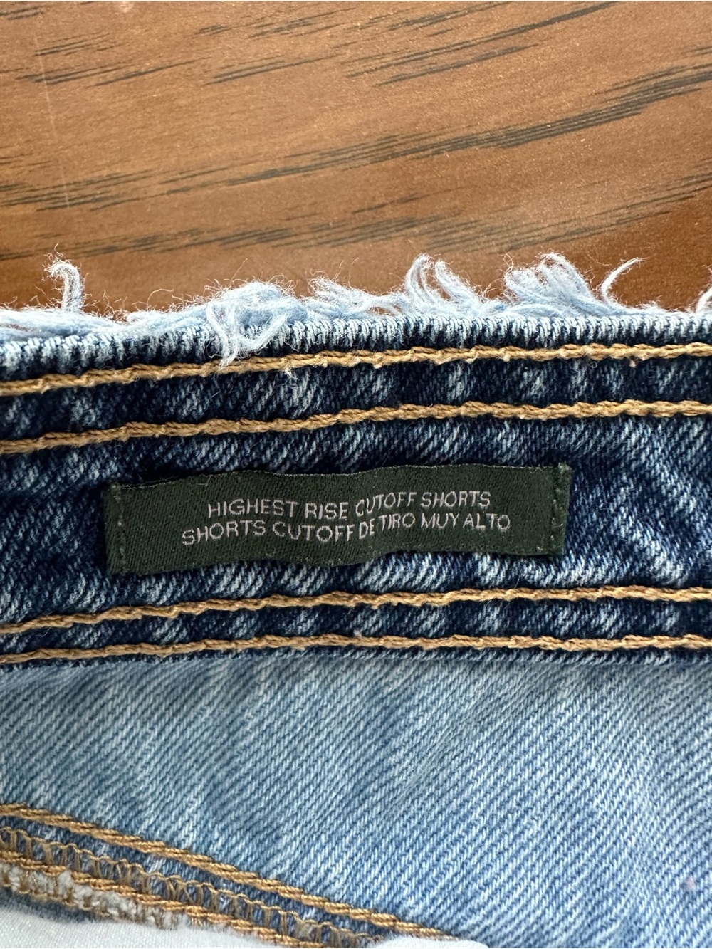 Wild Fable Patchwork Highest Rise Cutoff Denim Shorts Size 8 - Picture 6 of 7